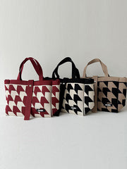 Contrast Color Split-Joint Woven Bags Handbags