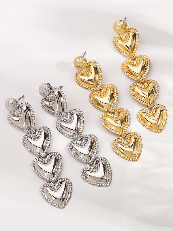 Heart Shape Drop Earrings