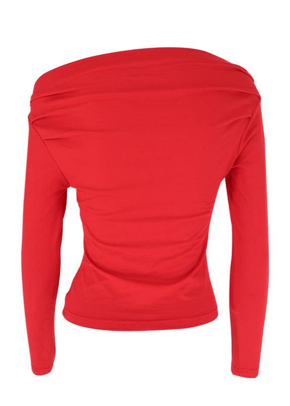 Scarlet Asymmetrical Long Sleeve Top