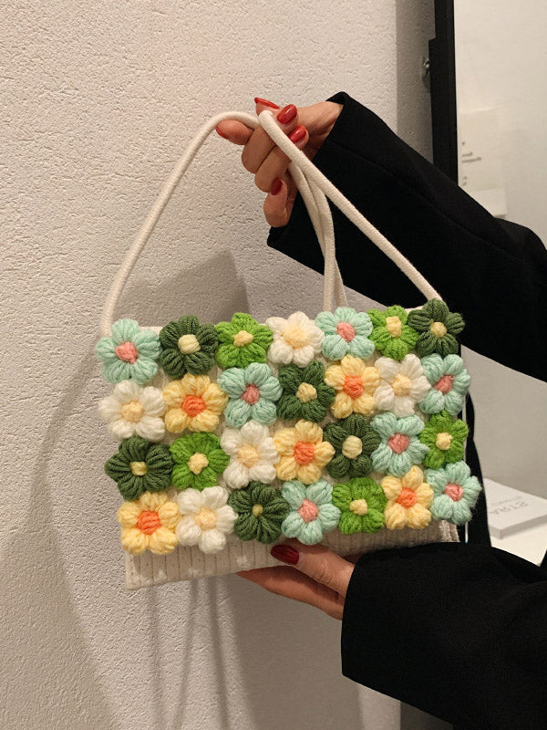 Flower Print Knitted Flower Bags Crossbody Bags