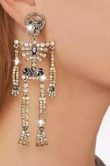 Rhinestone Skeleton Dangle Earrings