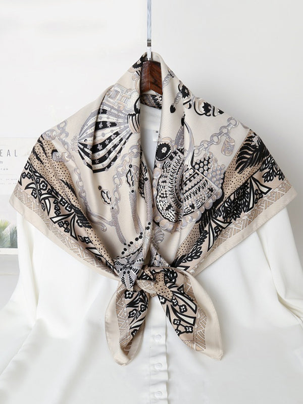 Contrast Color Printed Shawl&Scarf