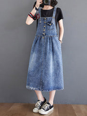 Original Sleeveless With Pocket Denim Dress