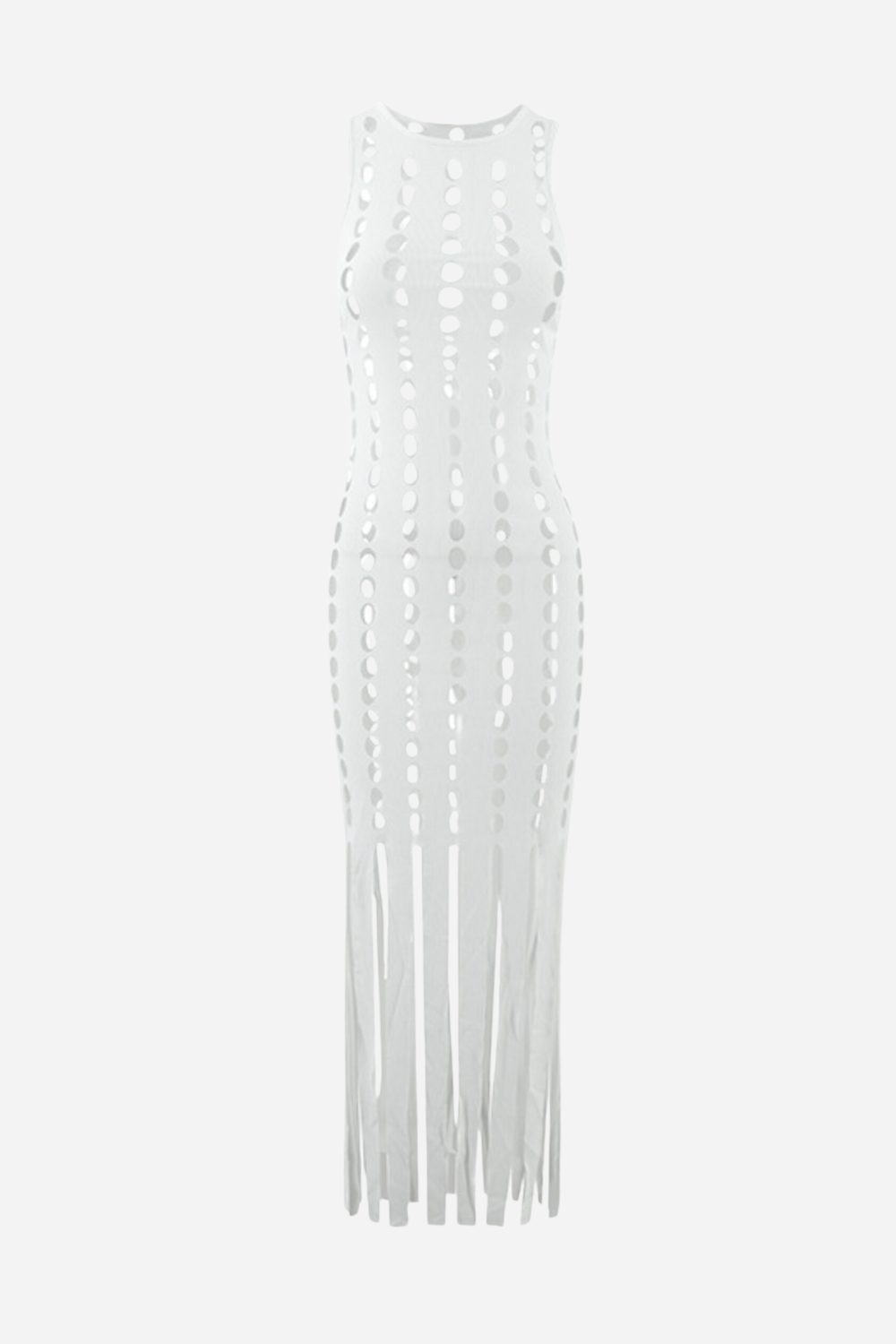 See-through Stripes Tank Midi Dress