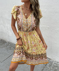 ZEBINA MIDI DRESS - YELLOW PRINT