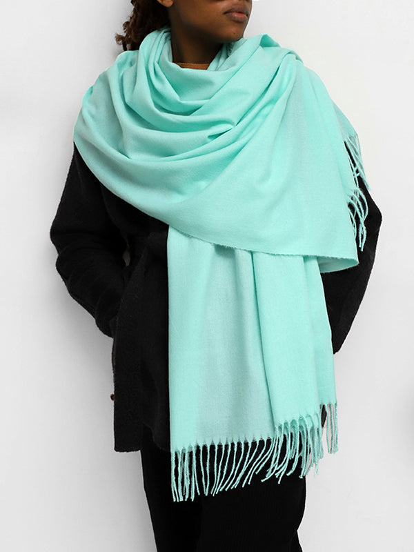 Solid Color Tasseled Shawl&Scarf