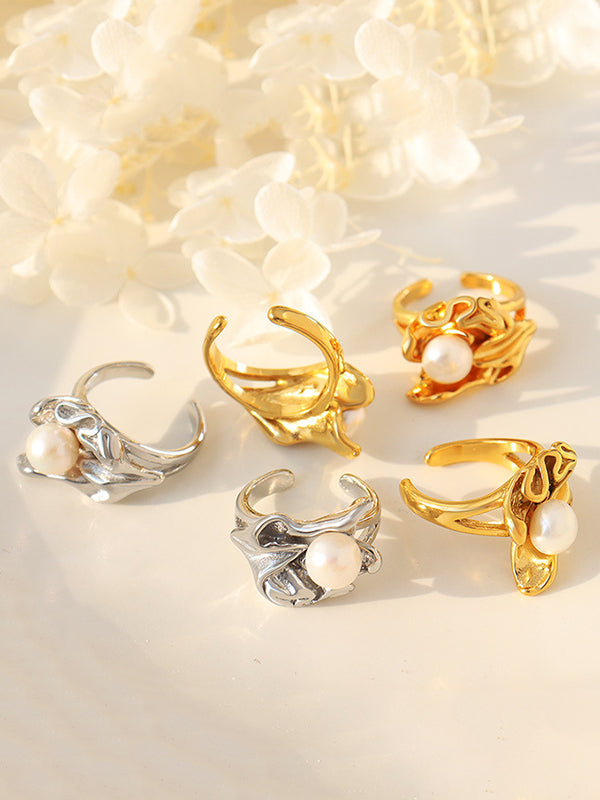 Irregularity Pleated Rings Accessories