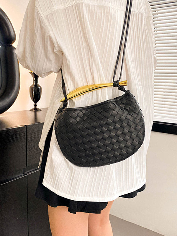 Geometric Shiny Woven Crossbody Bags Handbags