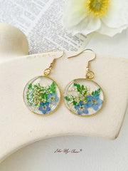 Forget Me Not Earrings Natural Jewelry Dried Flower