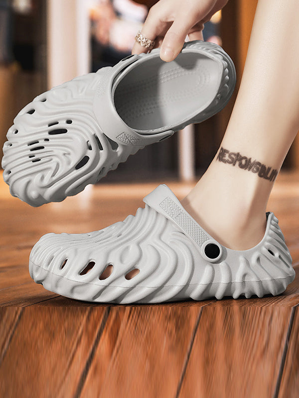 Hollow Round-Toe Crocs Slippers