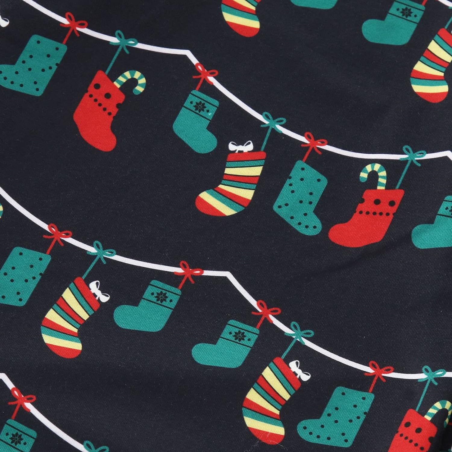 Black Christmas Light Bulb Fmalily Matching Pajamas Sets (with Pet's dog clothes)