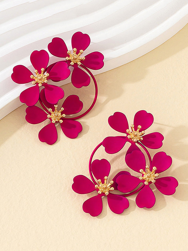 Flower Shape Drop Earrings