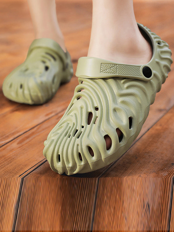 Hollow Round-Toe Crocs Slippers