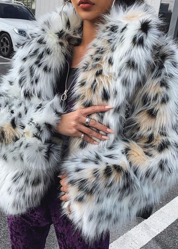 Luxe Spotted Faux Fur Coat