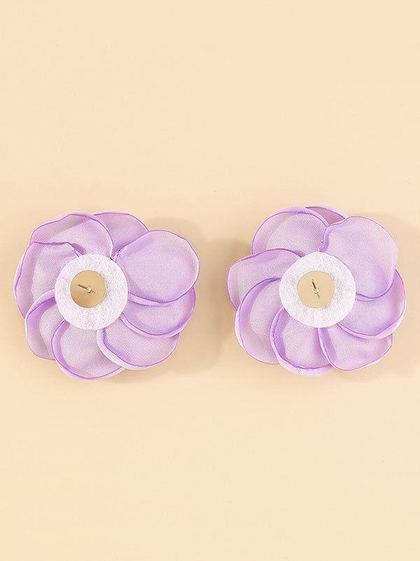 Three-Dimensional Flower Earrings Accessories