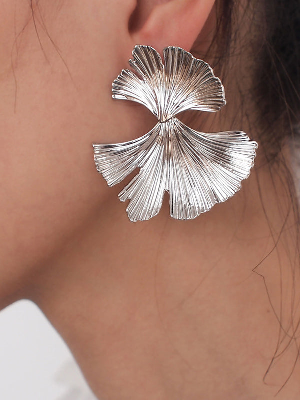 Geometric Leaves Shape Solid Color Drop Earrings