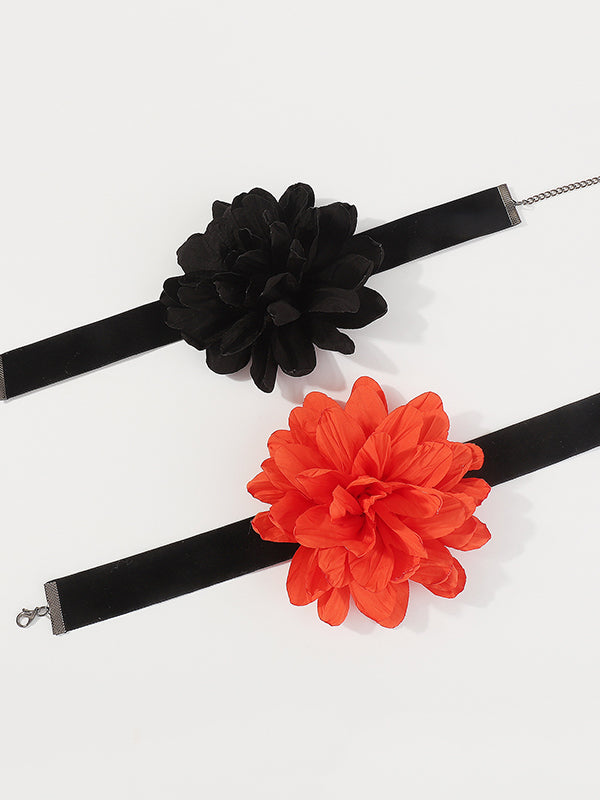 Chains Three-Dimensional Flower Necklaces Accessories