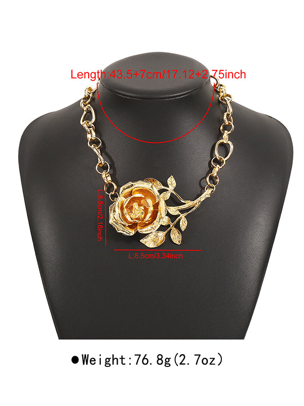 Flower Shape Geometric Solid Color Necklaces Accessories