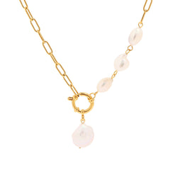 Retro Baroque Pearl Pendant Necklace