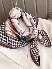 Flower Print Houndstooth Scarf