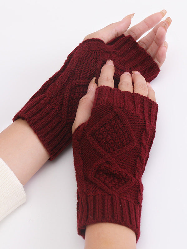 Simple 9 Colors Jacquard Knitting Gloves