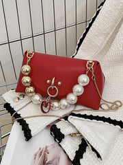 Beads Contrast Color Split-Joint Crossbody Handbags