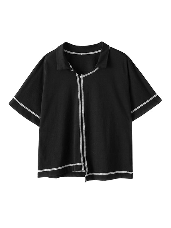 Original Irregularity Lapel T-Shirts Tops