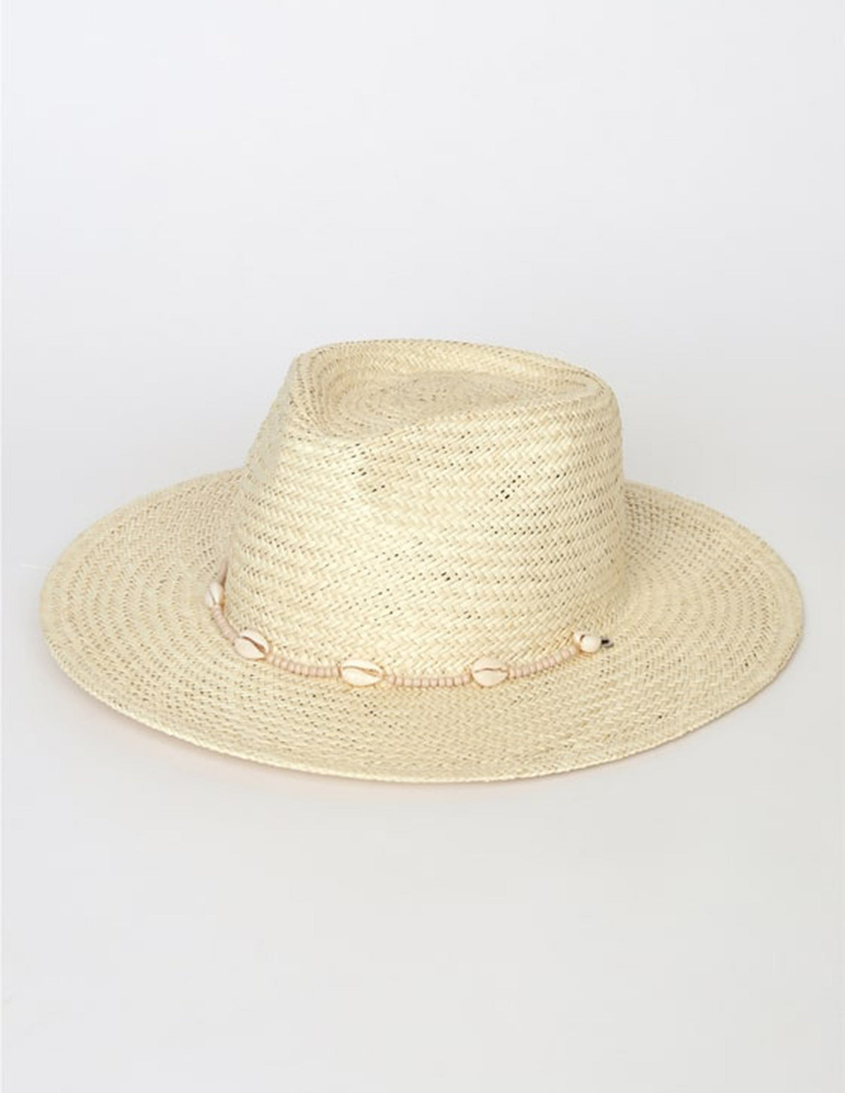 Seashells Natural Straw Fedora Hat