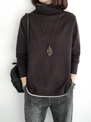 Casual Loose 8 Colors High-Neck Long Sleeves Knitwear