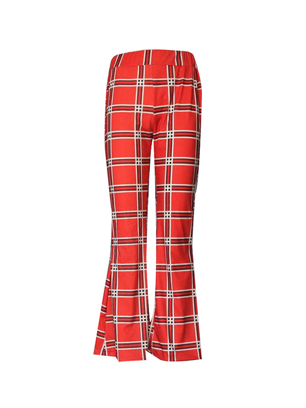 Flared Pants Plaid Pants Trousers