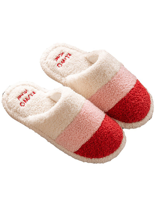 Indoor Non-Slip Keep Warm Striped Slippers