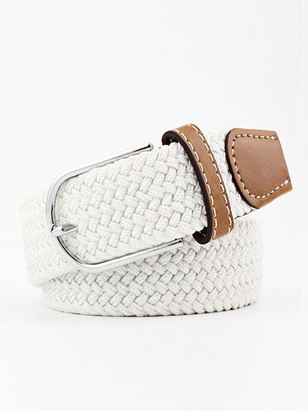 20 Colors Simple Contrast Color Weave Belt