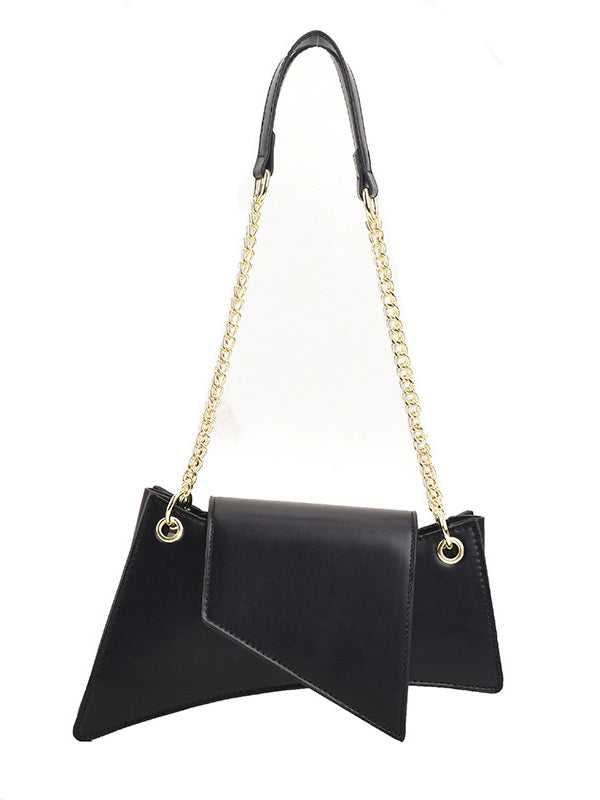 Chains Geometric Zipper Handbags