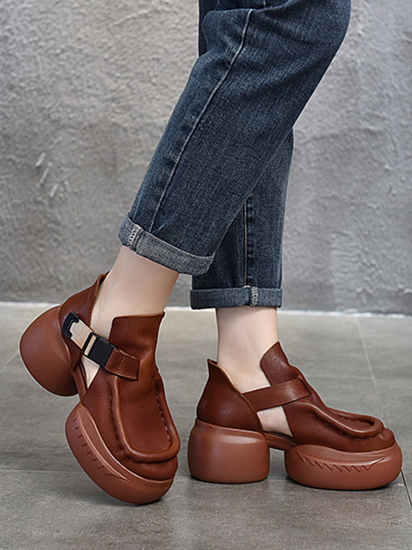 Closed-Toe Platform Shoes Sandals