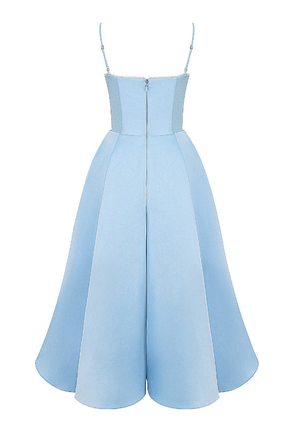 Suspender V-Neck Sleeveless Tutu Maxi Dress