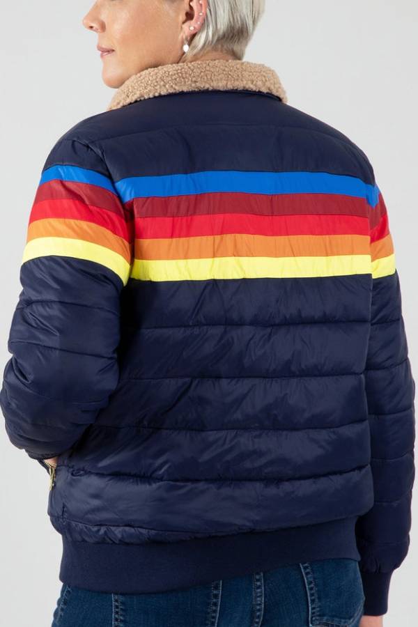 Chasing Rainbows Retro Stripe Insulated Jacket