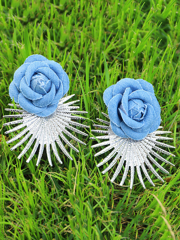 Flower Shape Geometric Drop Earrings