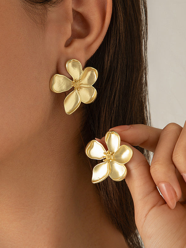 Flower Shape Tasseled Drop Earrings