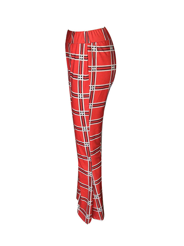 Flared Pants Plaid Pants Trousers