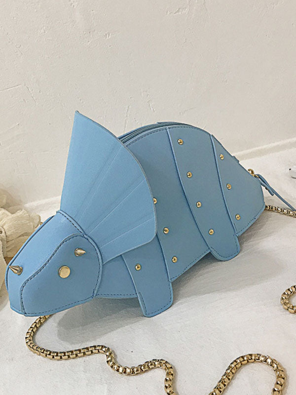 Animal Shape Chains Rivet Zipper Crossbody Bags