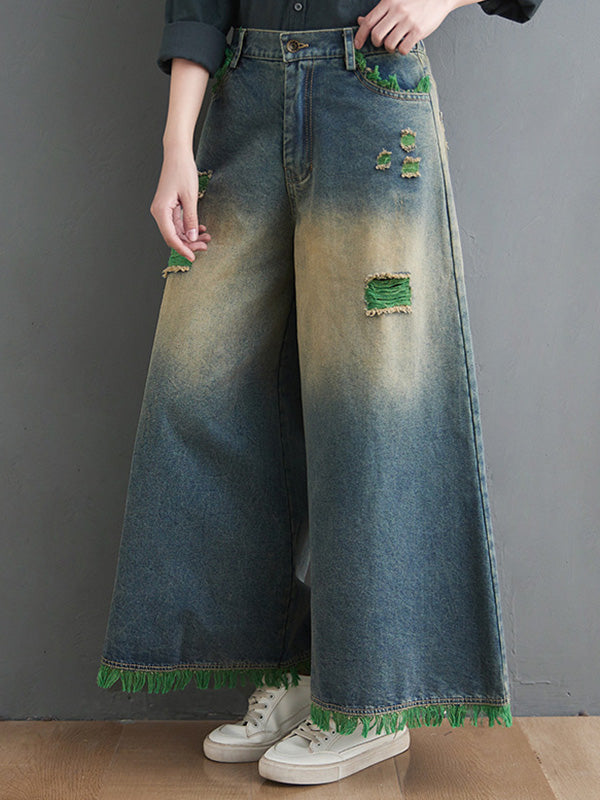 Original Split-Joint Column Wide Leg Jean Pants