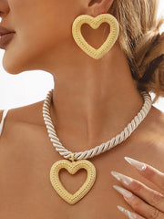 Heart Shape Drop Earrings + Necklaces Accessories