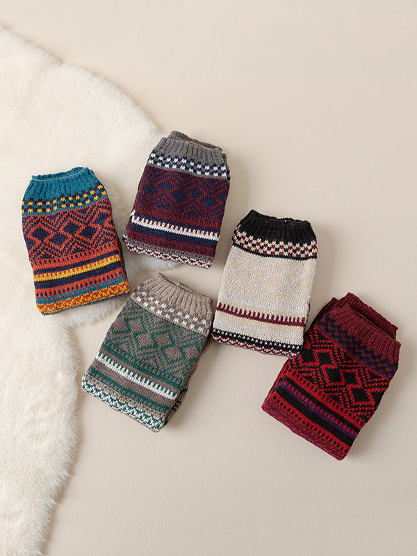 Casual Wool Keep Warm Printed Leg Warmers Accessories