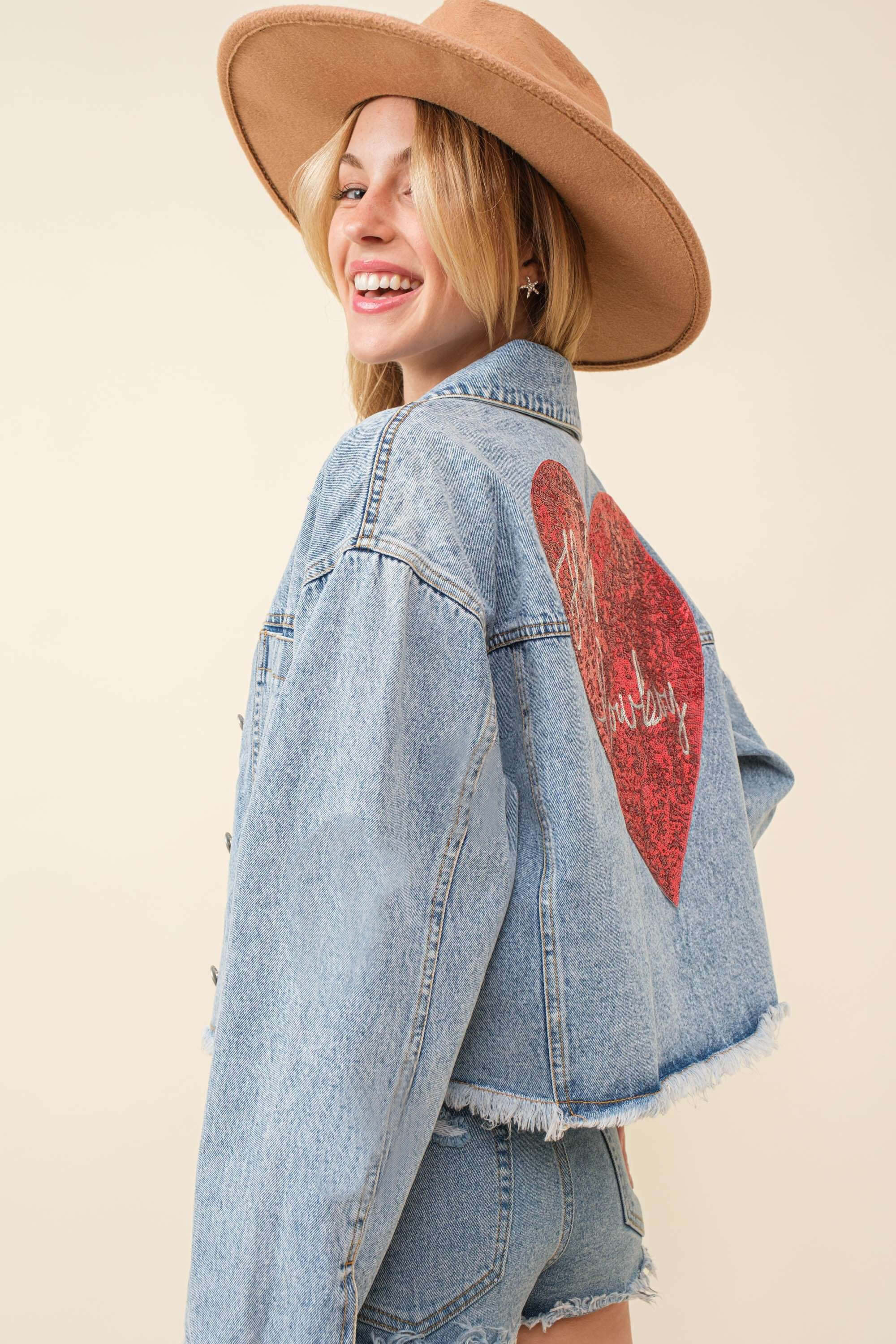 Flordy Heart Cowgirl Denim Jacket