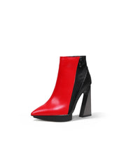 JadyRose | Sky High Genuine Leather Heel Boot - Red