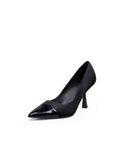 JadyRose | ALADIA Contrast Leather BLACK STILETTOS