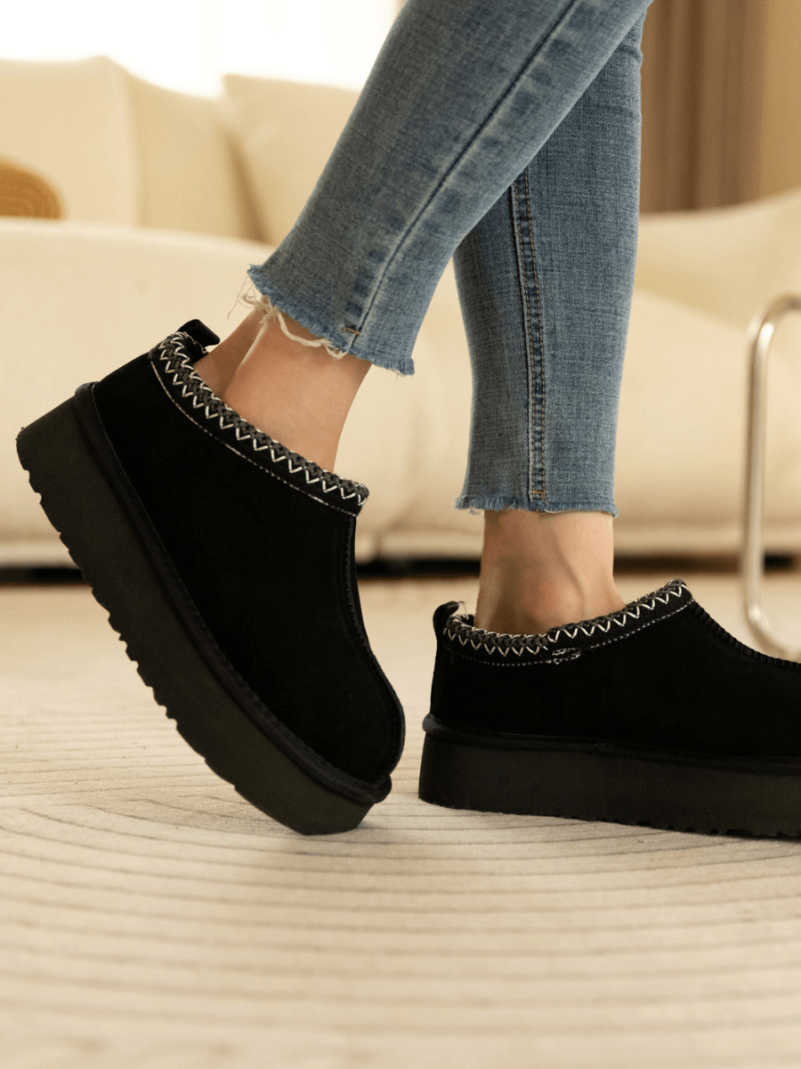 Smaibulun Ugg | Tazzy Mini Platform Low Ankle Slippers - Black