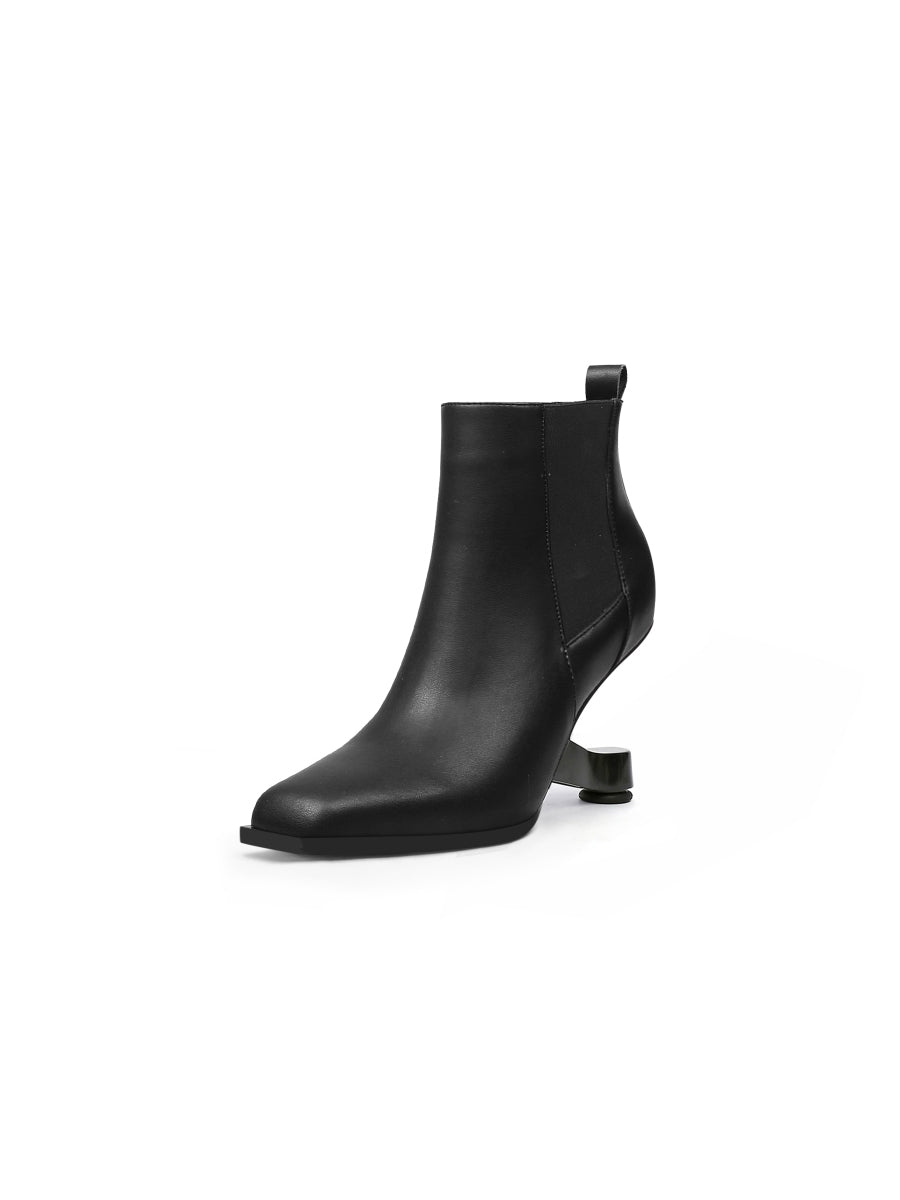 JadyRose | HARPER Elevator Heel Black Leather Chelsea Boot