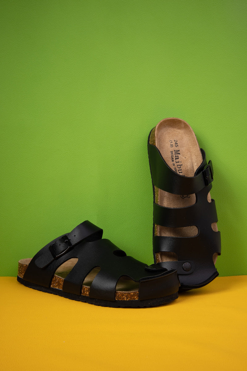 MAIBULUN | Summer Picnic Cut-Out Clog - Black