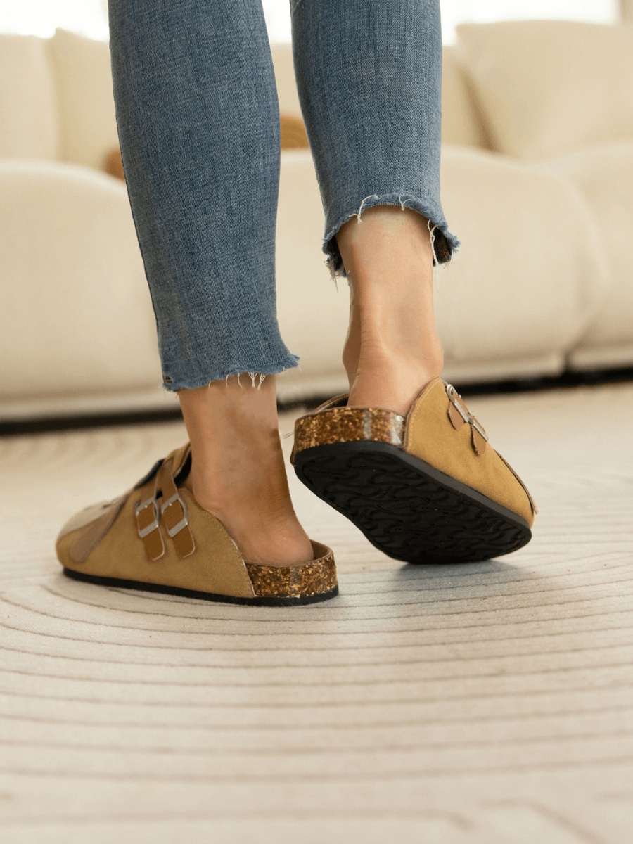 Maibulun | Moo Moo Baa Baa Double Strap Suede Clog - Khaki